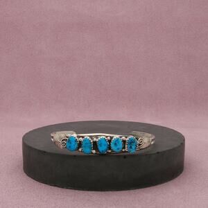 ⚡️reserved⚡️ navajo sterling silver vintage turquoise cuff bracelet size 6in